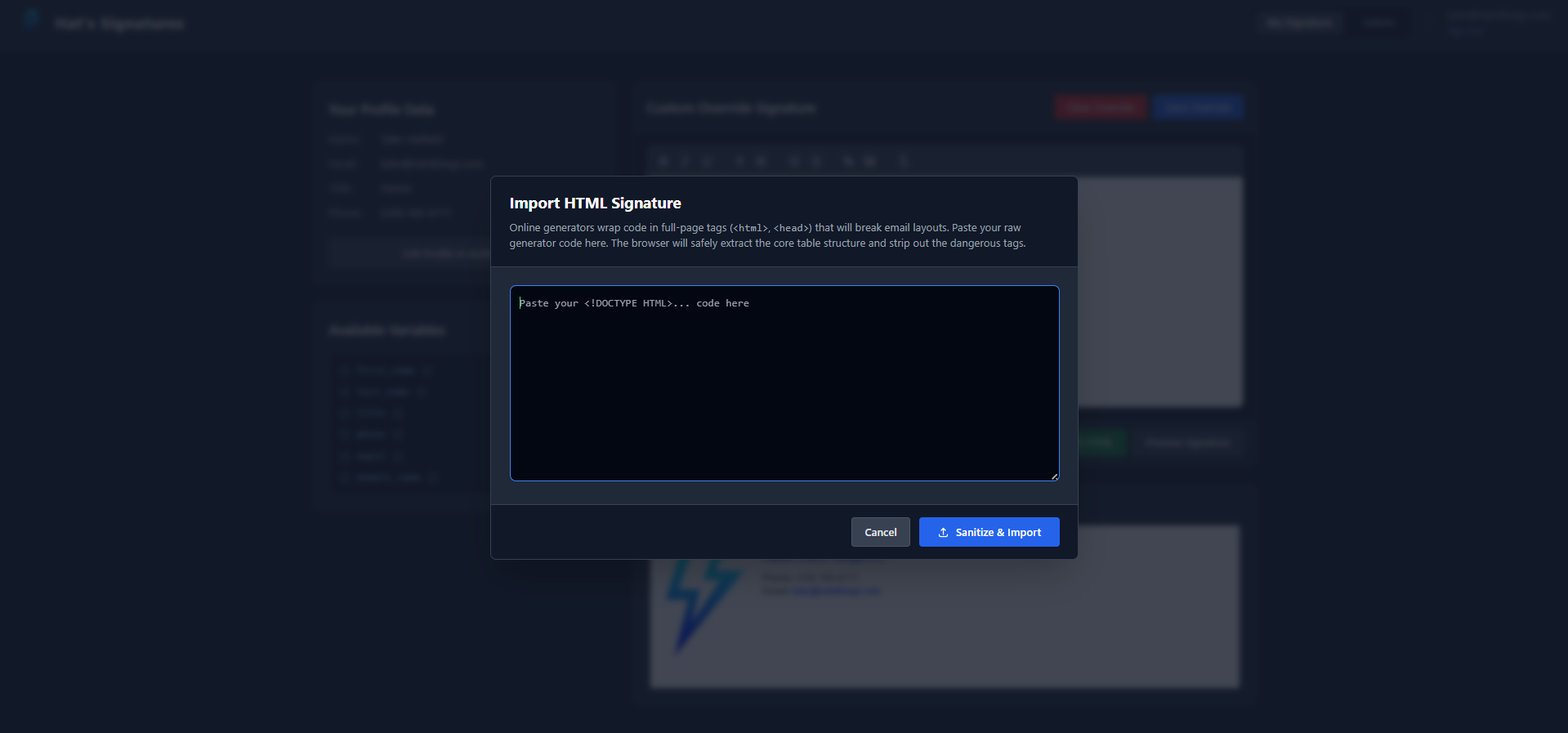 Advanced HTML Import